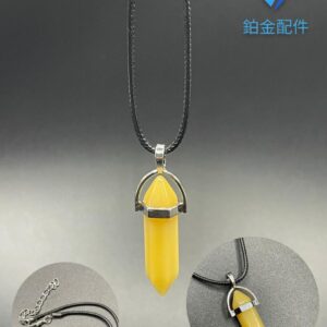 COLLAR DE HILO PENDULO AGATA AMARILLA