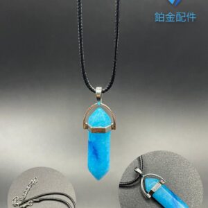 COLLAR DE HILO PENDULO AGATA AZUL