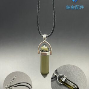 COLLAR DE HILO PENDULO CUARZO AHUMADO