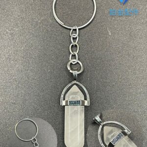 LLAVERO DE PENDULO CUARZO BLANCO