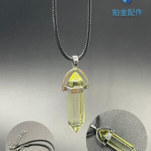 COLLAR DE HILO PENDULO CUARZO LIMON