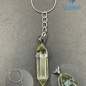 LLAVERO DE PENDULO CUARZO LIMON