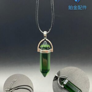 COLLAR DE HILO PENDULO CUARZO VERDE 2