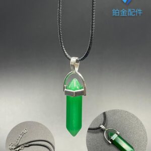 COLLAR DE HILO PENDULO OJO DE GATO VERDE