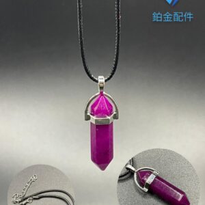 COLLAR DE HILO PENDULO AGATA MORADA