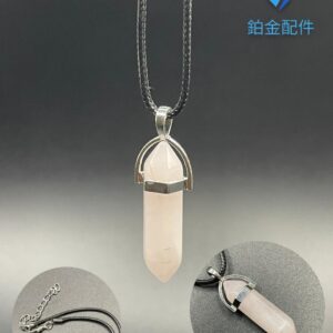 COLLAR DE HILO PENDULO CUARZO ROSA