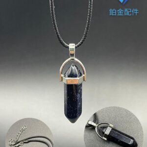 COLLAR DE HILO PENDULO VENTURINA AZUL