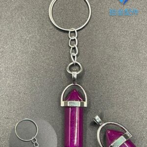 LLAVERO DE PENDULO AGATA MORADA