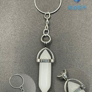 LLAVERO PENDULO AGATA BLANCA