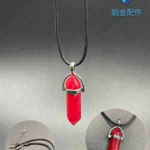 COLLAR DE HILO PENDULO AGATA ROJA