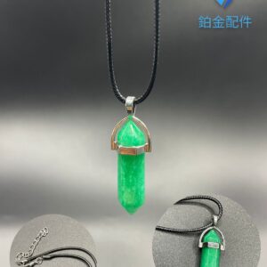 COLLAR DE  HILO PENDULO AGATA VERDE