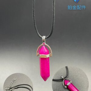 COLLAR DE HILO PENDULO AGATA ROSA